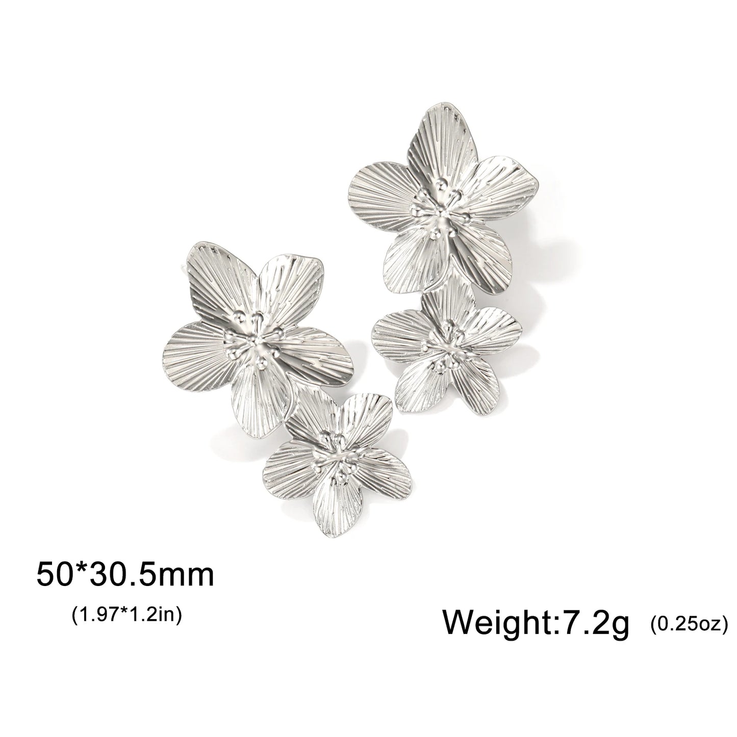 Unift Vintage Flower Stud Earrings for Women – Bohemian 14K Gold-Plated Stainless Steel Statement Jewelry