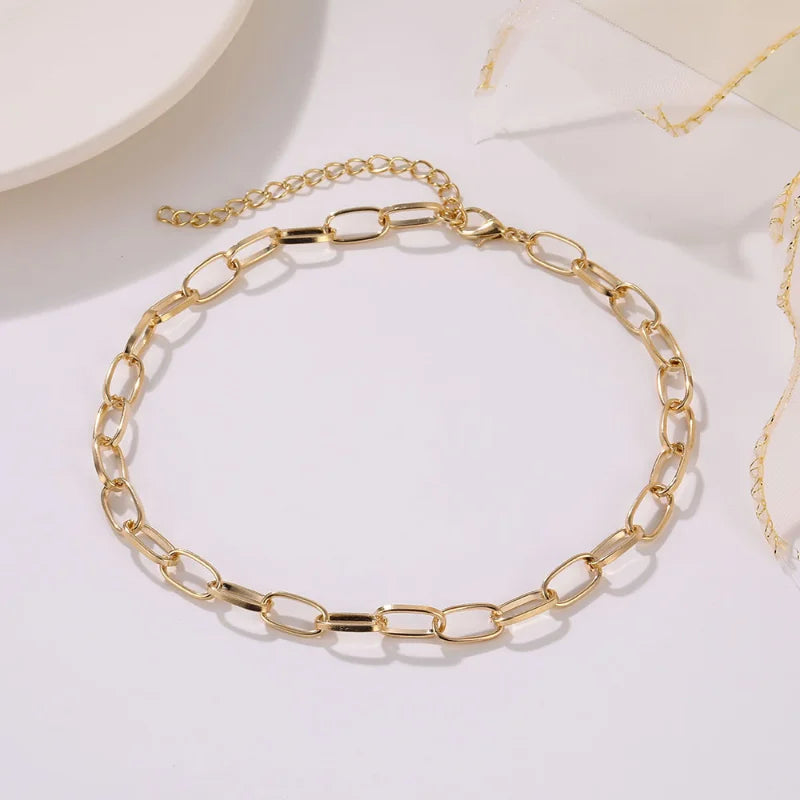 Stainless Steel Thick Chain Necklace – Unisex Punk Choker Jewelry for Women & Men