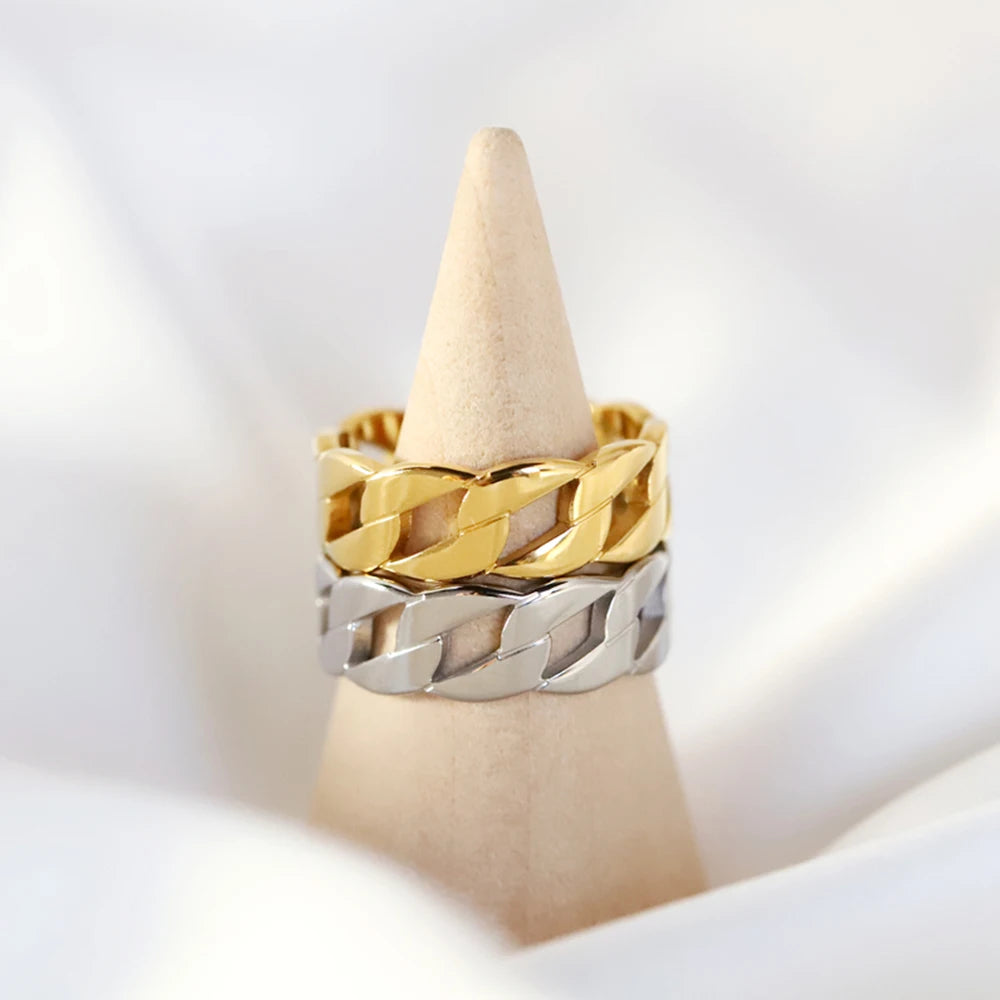 316L Stainless Steel Fashion Ring – Durable, Non-Fading Band for Women