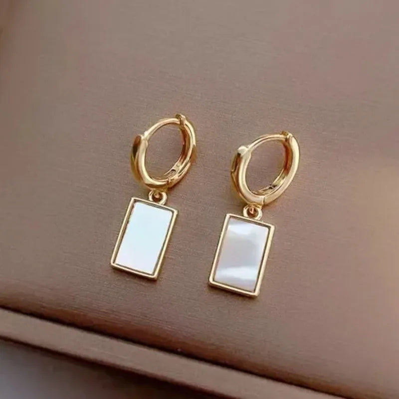 Pearl Petal Ball Drop Earrings – Long Geometric Flower Earrings for Women
