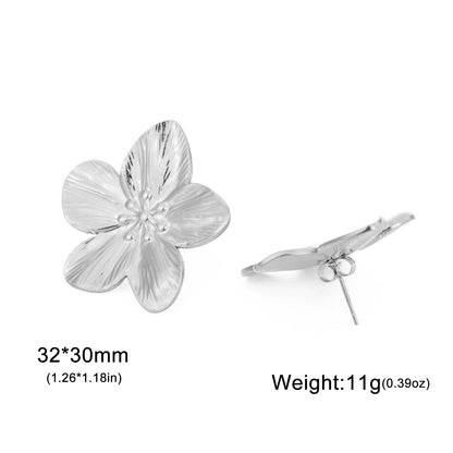 Unift Vintage Flower Stud Earrings for Women – Bohemian 14K Gold-Plated Stainless Steel Statement Jewelry
