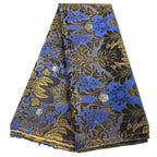 African Damask Lace Fabric (2.5 or 5 Yards) – Thick Jacquard Brocade for Aso Oke, Headwrap & Bridal Dresses