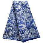 African Damask Lace Fabric (2.5 or 5 Yards) – Thick Jacquard Brocade for Aso Oke, Headwrap & Bridal Dresses