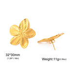 Pendientes Unift Vintage con diseño de flores para mujer: joyas bohemias de acero inoxidable chapado en oro de 14 quilates.