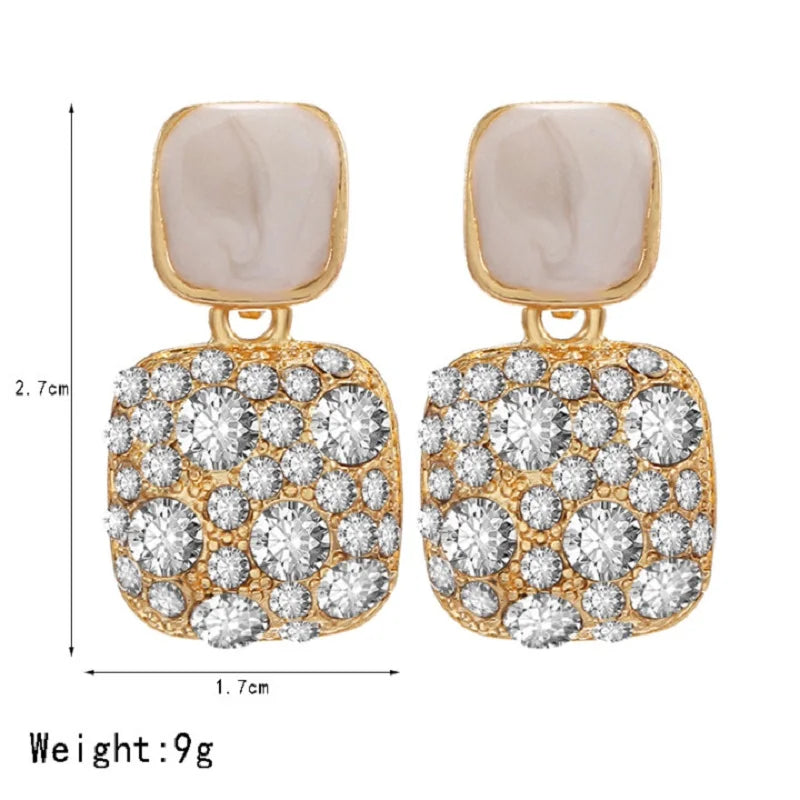 Pendientes geométricos vintage de cristal morado para mujer: pendientes colgantes irregulares y brillantes | ELARIAH