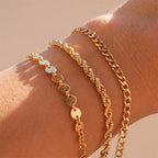 Bracelet à chaîne torsadée pour femme – Bracelet minimaliste en acier inoxydable doré ou argenté (2 mm / 3 mm / 4 mm / 5 mm)