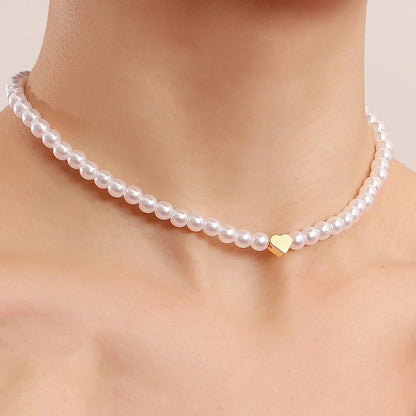 Elegant Big Pearl Crystal Pendant Choker Necklace – Romantic Wedding Jewelry for Women