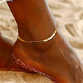 Bracelet de cheville en acier inoxydable plaqué or avec chaîne serpent – ​​Bijou tendance pour l'été et la plage pour femme