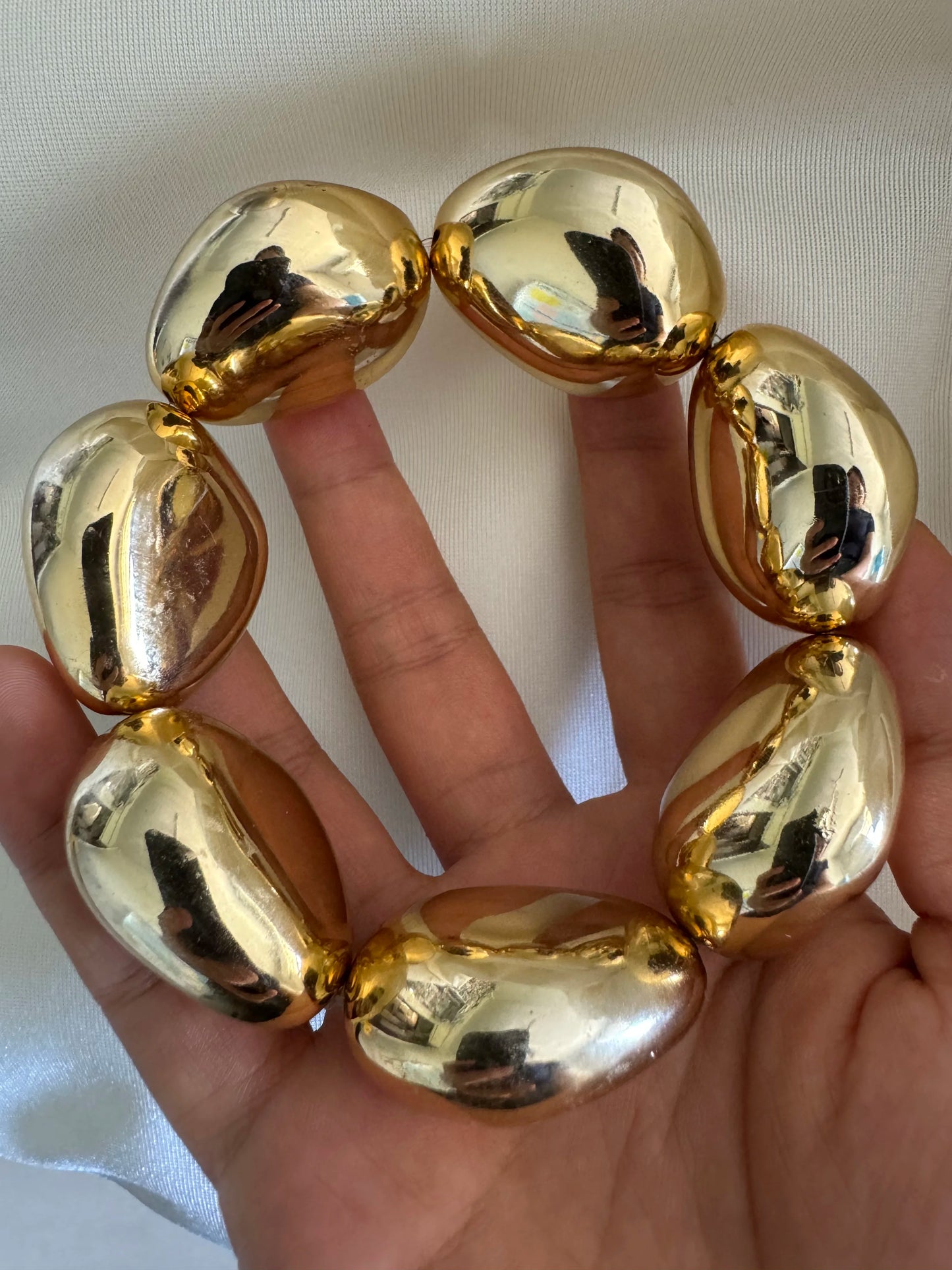 Vintage Chunky Irregular Cuff Bracelet – Gold & Silver Plated Smooth Metal Bangle for Women & Men