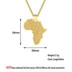 Collier pendentif carte d'Afrique en acier inoxydable pour femme – Collier ras du cou géométrique – Bijou cadeau