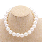Collier ras du cou classique en perles d'imitation pour femme – Élégant collier de perles pour mariée et mariage