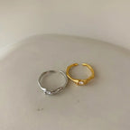 Silver Color Adjustable Zircon Ring for Women – Elegant Gold Plated Open Band Fashion Ring | Minimalist Party & Wedding Jewelry