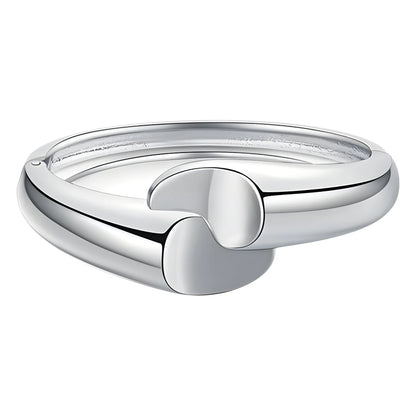 Vintage Chunky Irregular Cuff Bracelet – Gold & Silver Plated Smooth Metal Bangle for Women & Men