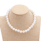 Collier ras du cou classique en perles d'imitation pour femme – Élégant collier de perles pour mariée et mariage