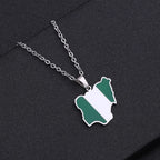 Collier pendentif tendance carte du Nigeria et d'Afrique pour hommes et femmes – Bijou africain en acier inoxydable doré et argenté