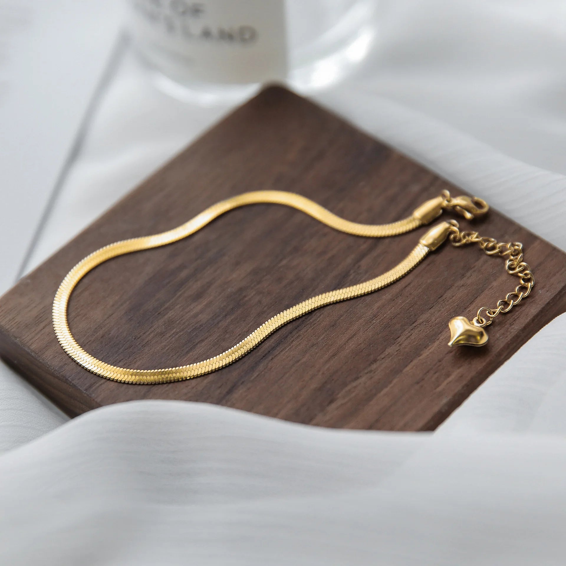 Bracelet de cheville en acier inoxydable plaqué or avec chaîne serpent – ​​Bijou tendance pour l'été et la plage pour femme