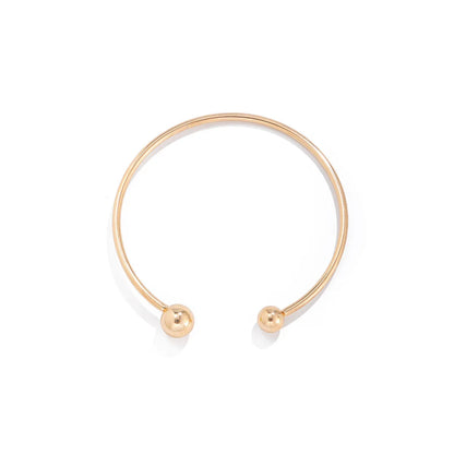 Vintage Chunky Irregular Cuff Bracelet – Gold & Silver Plated Smooth Metal Bangle for Women & Men