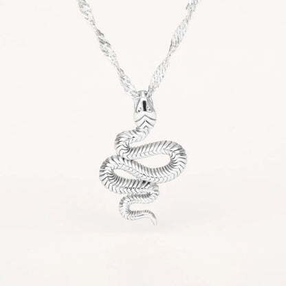 Gothic Snake Pendant Necklace – Stainless Steel Gold Choker for Women