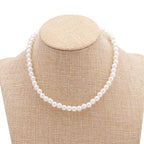 Collier ras du cou classique en perles d'imitation pour femme – Élégant collier de perles pour mariée et mariage