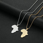 Collier pendentif carte d'Afrique en acier inoxydable pour femme – Collier ras du cou géométrique – Bijou cadeau