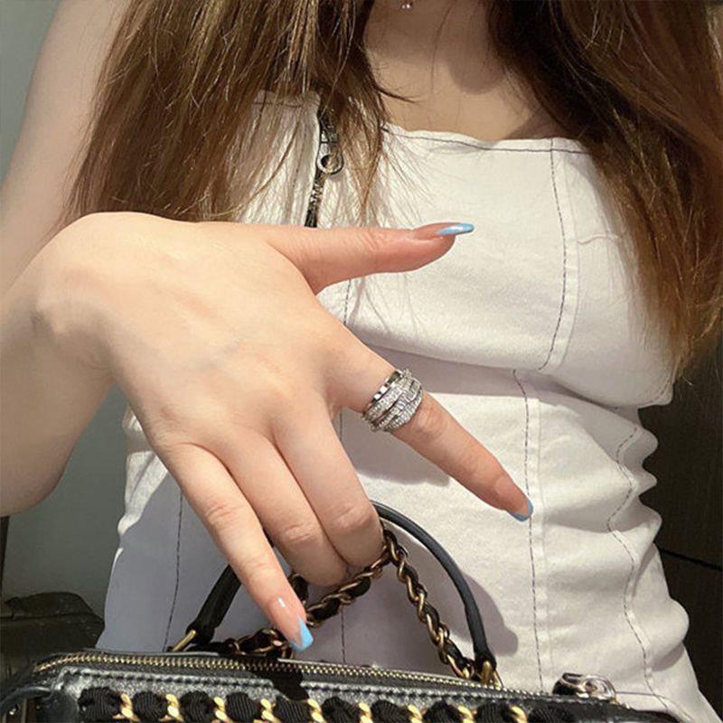 Bague plissée irrégulière, ouverte et ajustable – Bague tendance style punk Y2K pour femmes et hommes, bijou de soirée à la mode