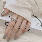 Bague plissée irrégulière, ouverte et ajustable – Bague tendance style punk Y2K pour femmes et hommes, bijou de soirée à la mode