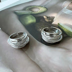 Bague plissée irrégulière, ouverte et ajustable – Bague tendance style punk Y2K pour femmes et hommes, bijou de soirée à la mode