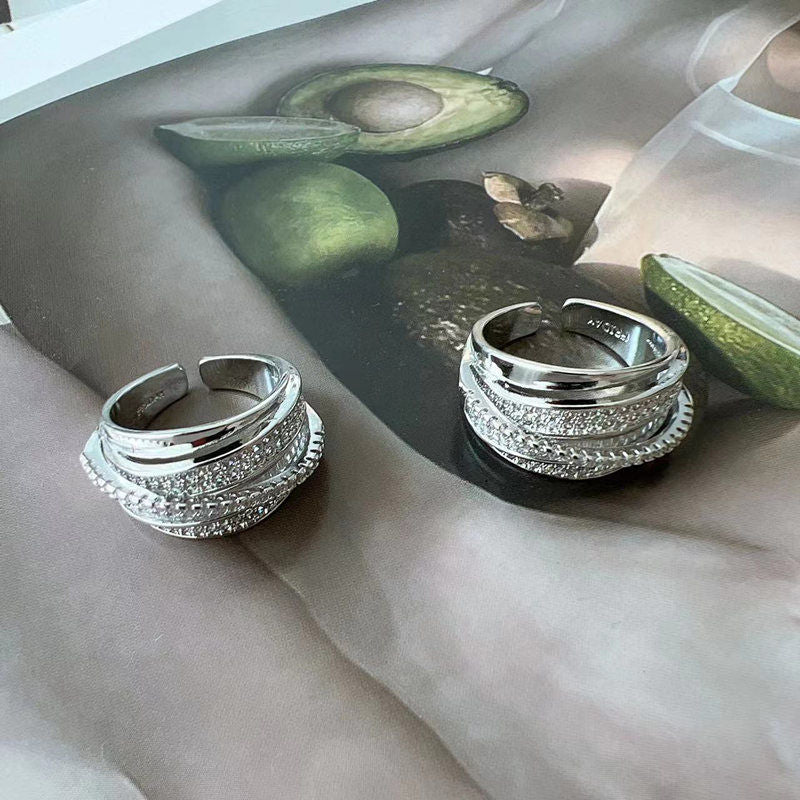 Bague plissée irrégulière, ouverte et ajustable – Bague tendance style punk Y2K pour femmes et hommes, bijou de soirée à la mode