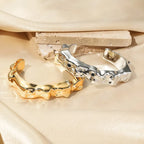 Irregular Geometric Cuff Bangle Bracelet for Women – Bold Statement Fashion Bracelet, Trendy Open Cuff Jewelry