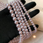 Collier de perles de culture rose et violettes – Élégant collier ras-de-cou plaqué or pour femme