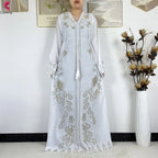Elariah Diamond Chiffon Modest Abaya Dress – Elegant Long Sleeve Islamic Maxi Robe