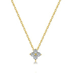 Collier trèfle à quatre feuilles plaqué or 18 carats pour femme – Acier inoxydable avec détails en zircone | Cadeau bijou de luxe