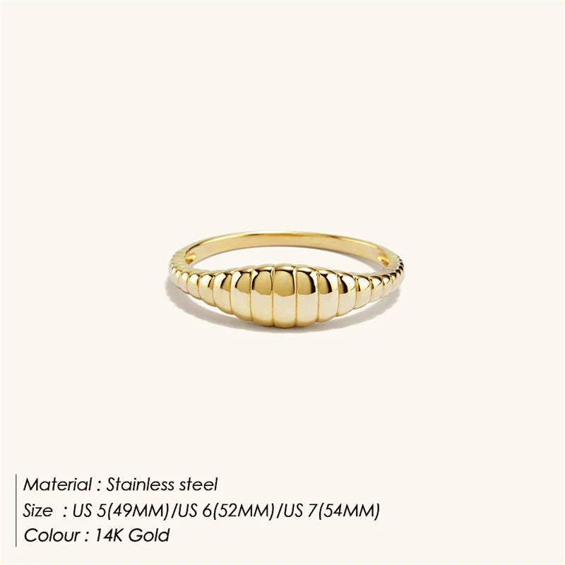 Bague tendance en acier inoxydable 316L – Alliance durable et résistante à la lumière pour femme