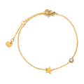 Minimalist Cross, Crescent Moon & Star Charm Bracelet for Women – Stainless Steel Thin Chain Adjustable Gold Layered Bracelet