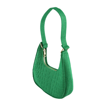 Bolso retro para mujer, tipo axila, de fieltro, de color liso, para hombro, informal, tipo bola de masa, sencillo, a la moda