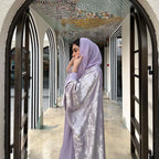 Luxury Satin Batwing Abaya Kimono – Shiny Open Front Maxi Kaftan for Ramadan, Eid & Evening Wear