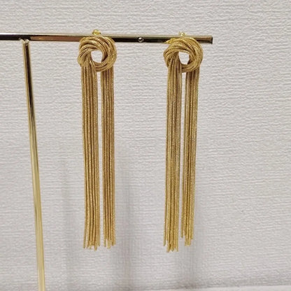 Exaggerated Luxury Long Tassel Earrings – Gold Geometric Chain Statement Jewelry