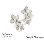 Pendientes Unift Vintage con diseño de flores para mujer: joyas bohemias de acero inoxidable chapado en oro de 14 quilates.