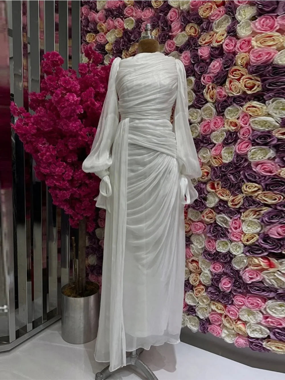 Robe maxi caftan soyeuse et modeste Elariah pour femmes – Abaya musulmane à manches longues, Jalabiya, tenue décontractée et de soirée