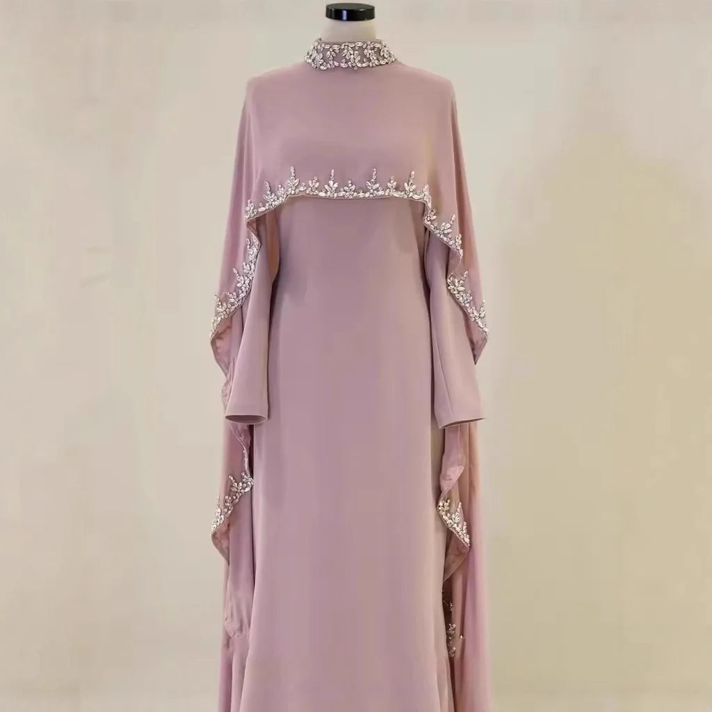 Elariah Embroidered Modest Abaya Dress for Women – Elegant Long Sleeve Kaftan Maxi Dress for Eid, Ramadan & Special Occasions