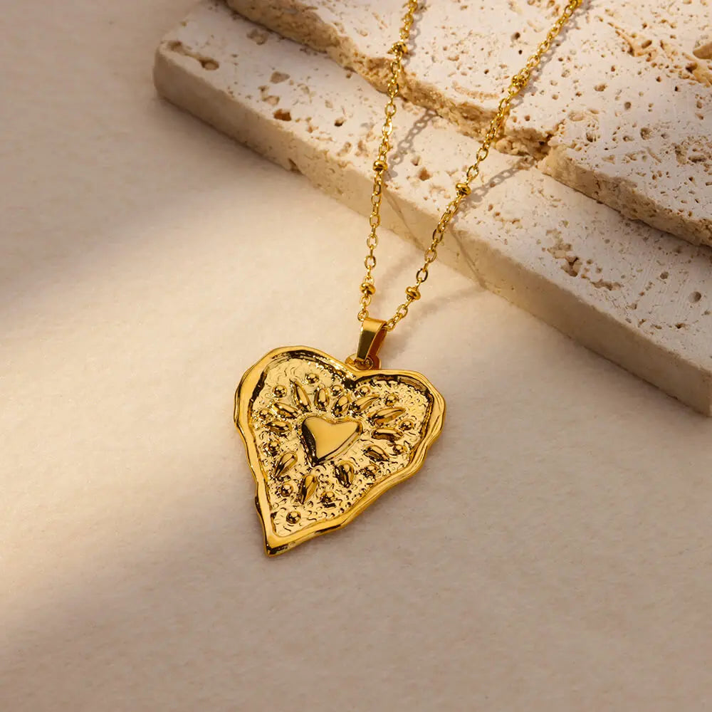 Collier géométrique avec pendentif tournesol – Chaîne de clavicule en acier inoxydable pour femme