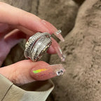 Bague plissée irrégulière, ouverte et ajustable – Bague tendance style punk Y2K pour femmes et hommes, bijou de soirée à la mode