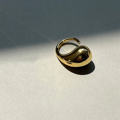 3-Piece Gold Plated Geometric Open Ring Set – Chunky, Irregular & Trendy Statement Rings for Women