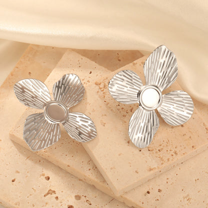 Unift Vintage Flower Stud Earrings for Women – Bohemian 14K Gold-Plated Stainless Steel Statement Jewelry