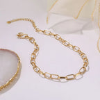 Collier à chaîne épaisse en acier inoxydable – Bijou ras-du-cou punk unisexe pour femmes et hommes