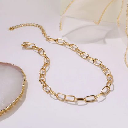 Stainless Steel Thick Chain Necklace – Unisex Punk Choker Jewelry for Women & Men