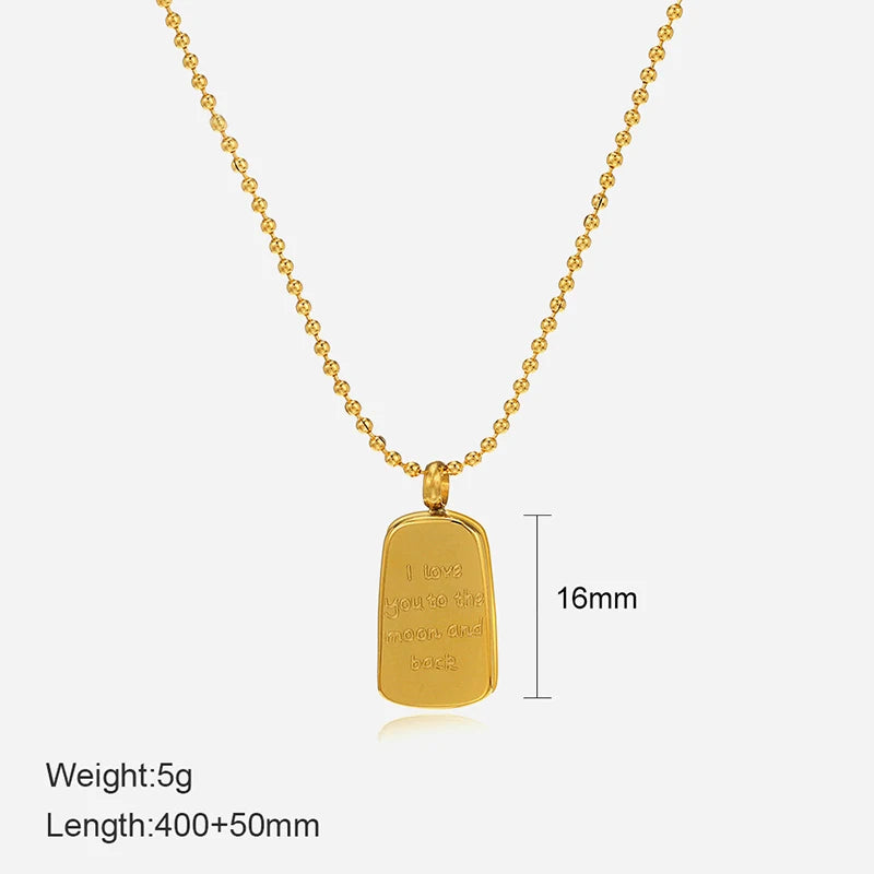 French Vintage Star & Moon Necklace – 316L Stainless Steel Celestial Pendant Chain (Unisex, Gold Tone) | ELARIAH