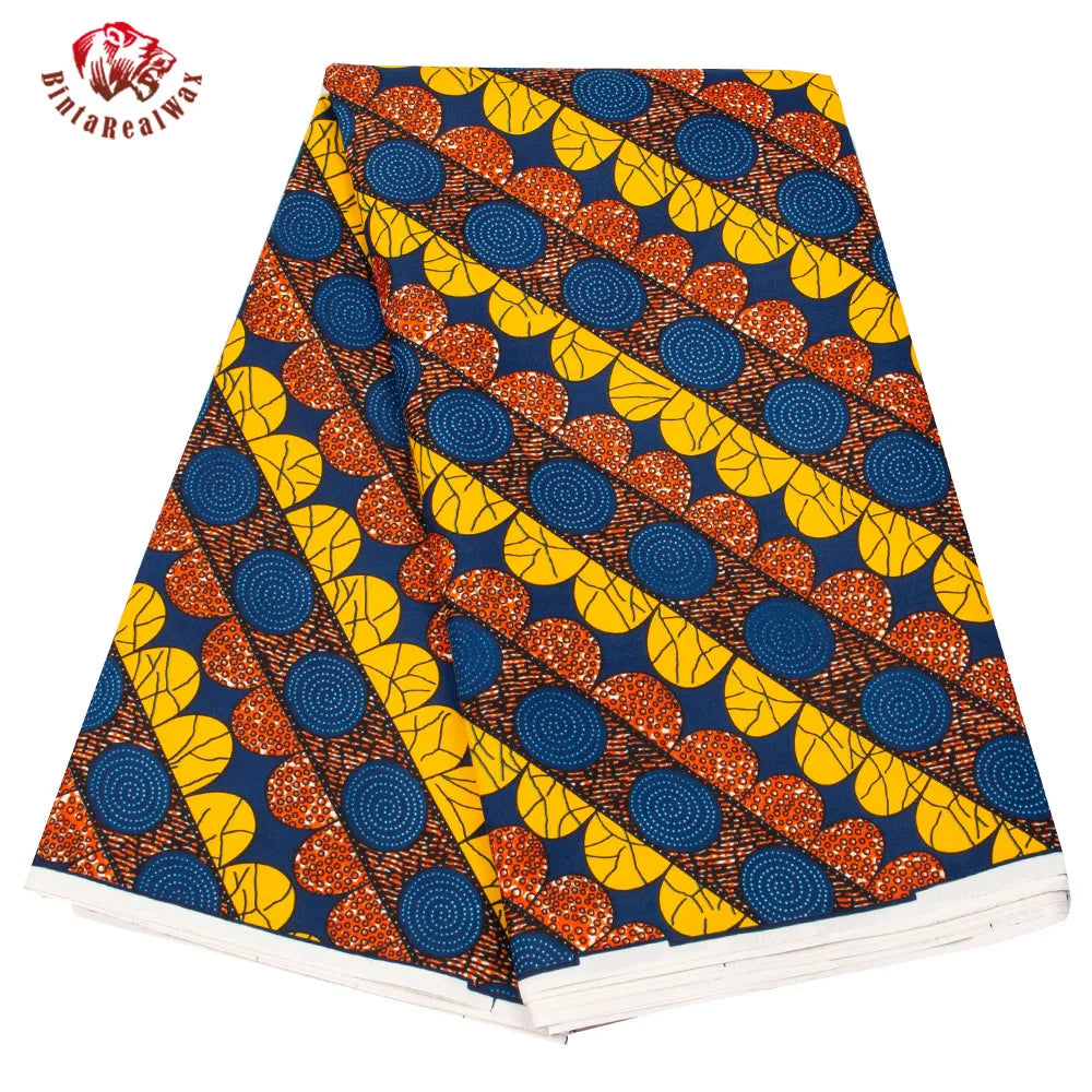 Elariah Ankara Wax Print Fabric – 6 Yards African Batik Polyester Material for Dresses, Sewing & Occasion Wear