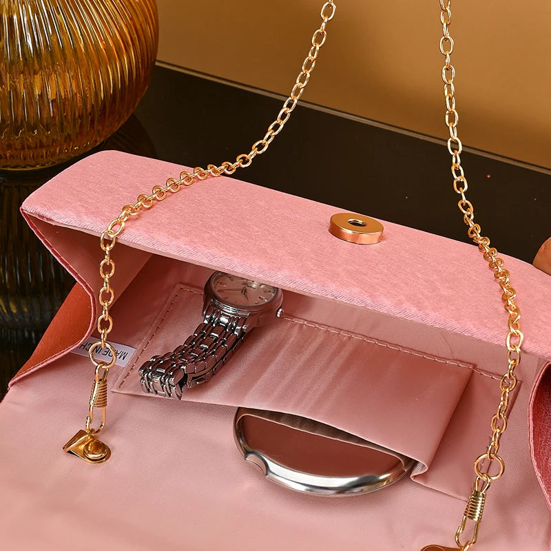 Women's Envelope Evening Clutch Bag - Hard Shell Party Handbag with Criss-Cross Design | Elariah