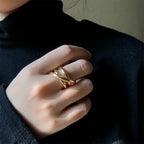Bague tendance en acier inoxydable 316L – Alliance durable et résistante à la lumière pour femme